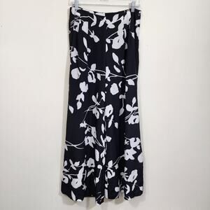 J. Peterman fully lined 100% silk floral pint wide legged pants woman's size 10